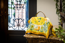 Load images into the gallery viewer,Bag cover scarf &quot;Botanical&quot; Yellow 50 x 50
