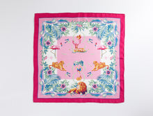 Load images into the gallery viewer,Silk scarf &quot;Botanical&quot; Pink 50 x 50
