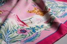 Load images into the gallery viewer,Silk scarf &quot;Botanical&quot; Pink 50 x 50
