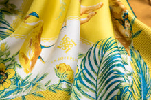 Load images into the gallery viewer,Silk scarf &quot;Botanical&quot; Yellow 50 x 50
