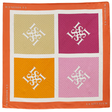 Load images into the gallery viewer,Silk scarf &quot;multicolor&quot; orange 50 x 50
