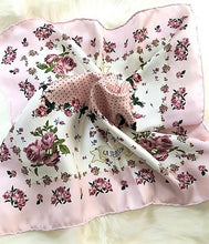 Load images into the gallery viewer,Bag cover scarf &quot;Flower rose&quot; Pink 50 x 50
