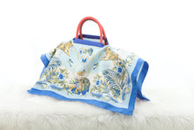 Load images into the gallery viewer,Bag cover scarf &quot;Botanical&quot; Blue 50 x 50
