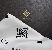 Load images into the gallery viewer,Silk scarf &quot;Monogram&quot; White 90 x 90
