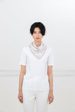 Load images into the gallery viewer,Silk scarf &quot;Monogram&quot; Greige 50 x 50
