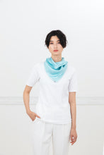 Load images into the gallery viewer,Silk scarf &quot;Monogram&quot; Blue 50 x 50
