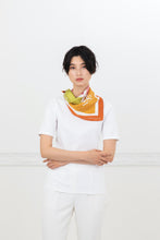 Load images into the gallery viewer,Silk scarf &quot;multicolor&quot; orange 50 x 50
