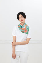 Load images into the gallery viewer,Silk scarf &quot;Geometric&quot; Green 50 x 50
