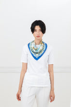 Load images into the gallery viewer,Silk scarf &quot;Botanical&quot; Blue 50 x 50
