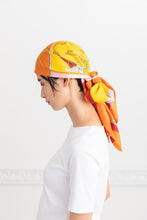 Load images into the gallery viewer,Silk scarf 《Key and rope》 Orange 90 × 90
